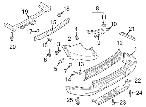 2021 Ford Explorer Bumper & Components - Rear Reflector Diagram for LB5Z13A565A