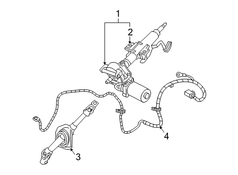 2006 Pontiac Torrent Steering Column & Wheel, Steering Gear & Linkage Column Kit, Steering Diagram for 19178903