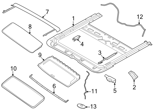 2022 Nissan Frontier Sunroof Grommet Diagram for 748168J010