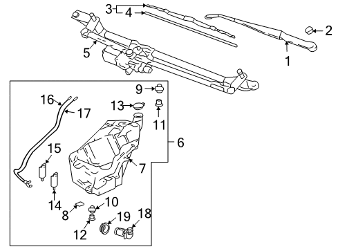 2004 Buick Rainier Wiper & Washer Components Container, Windshield Washer Solvent(W/Pump) Diagram for 88983020