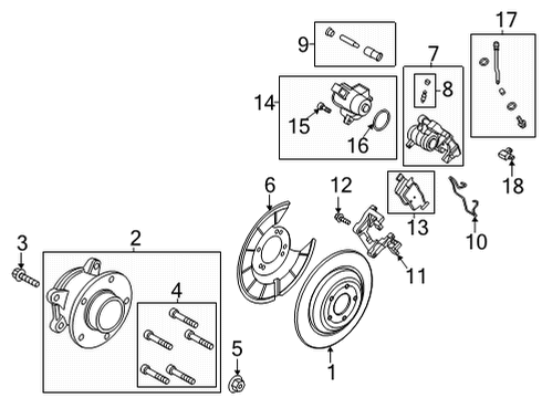2022 Ford Bronco Sport Rear Brakes HOSE ASY - BRAKE Diagram for LX6Z2282C