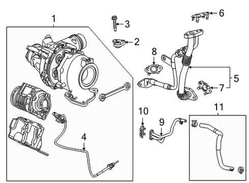 2022 Chevrolet Suburban Turbocharger Oil Feed Tube Diagram for 24001296