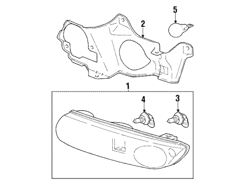 2002 Saturn SL1 Bulbs Capsule/Headlamp/Fog Lamp Headlamp Diagram for 21112456