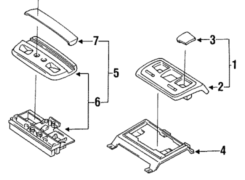 1990 Infiniti Q45 Interior Lamps Lamp Assembly-Map Diagram for 2643060U00
