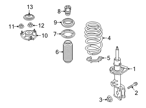2015 Kia Sedona Shocks & Components - Front Cover-Insulator Dust Diagram for 54627A9000