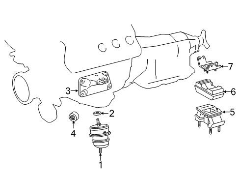 2019 Lexus RC F Engine & Trans Mounting Bracket, Engine Mount Diagram for 1232138020