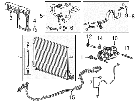 2016 Cadillac CT6 A/C Condenser, Compressor & Lines COMPRESSOR KIT-A/C Diagram for 86801848