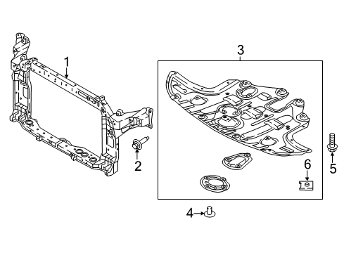 2018 Kia Sportage Radiator Support Carrier Assembly-Front End Diagram for 64101D9000
