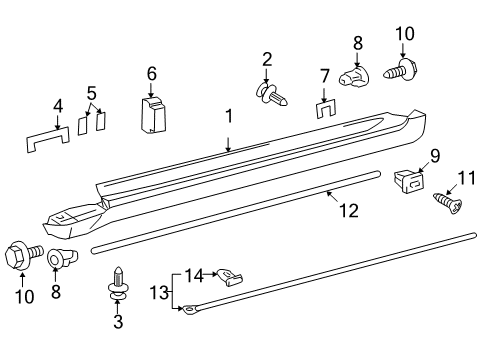 2008 Lexus GS450h Exterior Trim - Pillars, Rocker & Floor Weatherstrip, Front Door, NO.2 LH Diagram for 6786430140