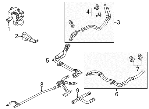 2012 Ford Focus Hoses, Lines & Pipes Control Unit Diagram for CV6Z10C708A