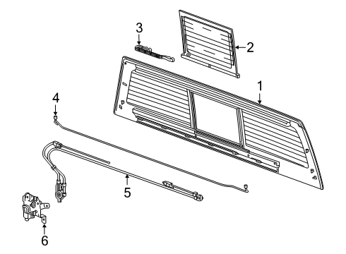 2019 Chevrolet Silverado 1500 Back Glass - Glass & Hardware Window Motor Diagram for 84400171
