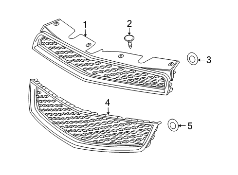 2012 Chevrolet Equinox Grille & Components Upper Grille Diagram for 25798744