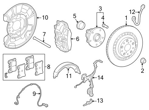 2019 Lexus LS500 Rear Brakes Backing Plate Diagram for 4650350080