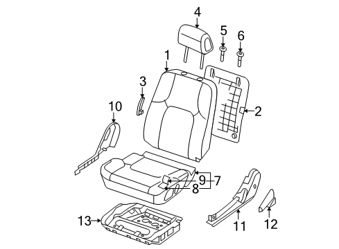 2012 Nissan Pathfinder Front Seat Components HEADREST-Front Diagram for 86400ZZ40A