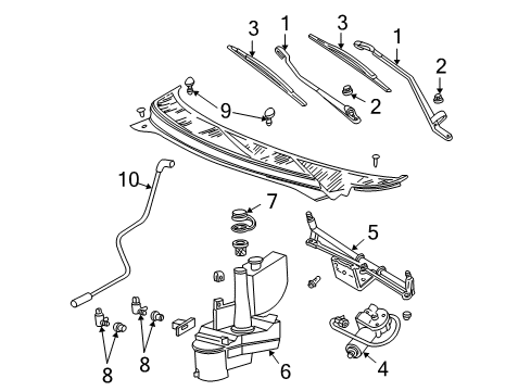 2005 Ford Freestar Wiper & Washer Components Washer Reservoir Diagram for 3F2Z17618AA
