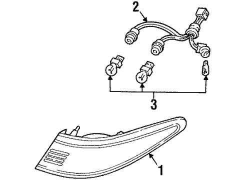 1997 Lincoln Mark VIII Bulbs Tail Lamp Assembly Diagram for F7LY13405AAD