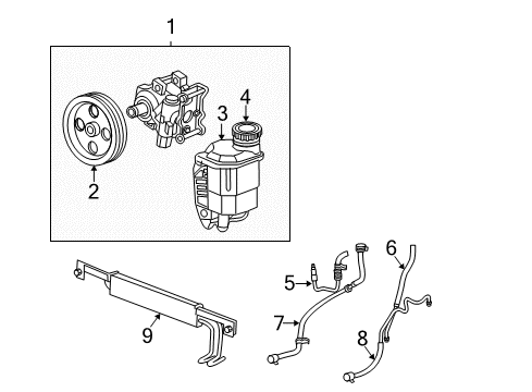 2003 Dodge Ram 2500 P/S Pump & Hoses, Steering Gear & Linkage Line-Power Steering Return Diagram for 52113736AD