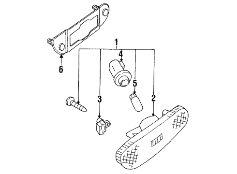 1995 Infiniti J30 Bulbs Socket Assembly-Side Marker Lamp Diagram for 2625040F00