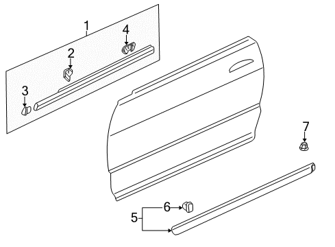 2001 Acura Integra Exterior Trim - Front Door Protector, Right Front Door (Titanium Metallic) Diagram for 75302ST8A11YC