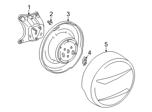 2002 Toyota RAV4 Carrier & Components - Spare Tire Spare Cover Diagram for 6477142060A0
