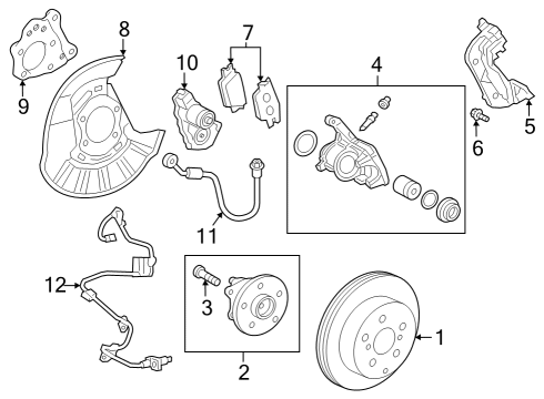 2022 Toyota Corolla Cross Rear Brakes Rear Pads Diagram for 0446602380
