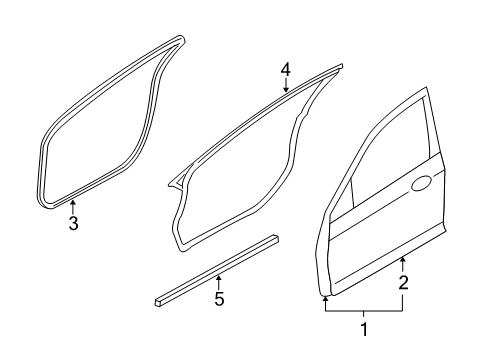 2011 Ford Fusion Front Door Door Weatherstrip Diagram for 6E5Z5420531AA