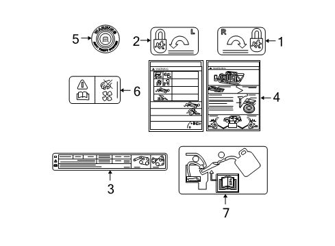 2010 Mercury Mariner Information Labels Decal Diagram for 8L8Z1503050A