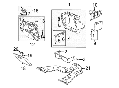 2002 Honda Odyssey Front Console Rubber, Glove Box Stopper Diagram for 66417SB3670