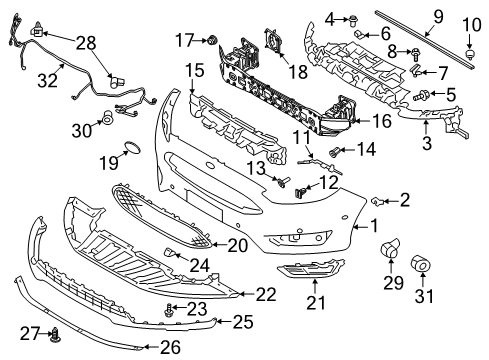 2017 Ford Focus Parking Aid Wire Harness Diagram for F1EZ15K868D