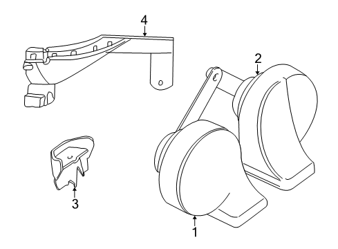 2001 BMW M5 Horn Bracket Horn Diagram for 41118241091