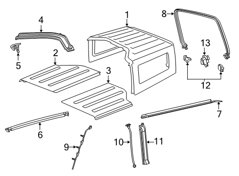 2004 Chrysler Sebring Top & Components Plate-Hard Top Disconnect Diagram for 68368994AD
