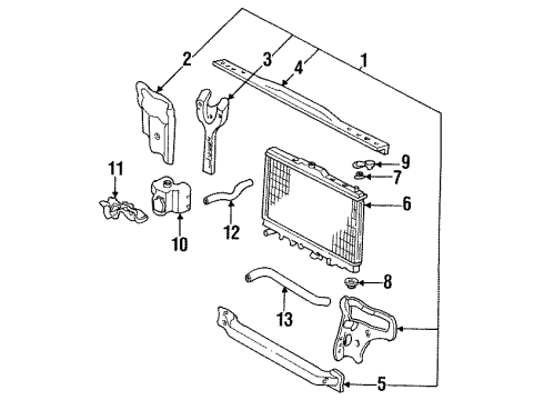1991 Acura Legend Radiator & Components, Radiator Support Hose, Water (Lower) Diagram for 19502PY3000