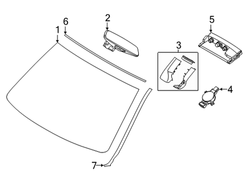 Glass, Reveal Moldings SET OF COVERS MIRROR BASEPLA Diagram for 51169874194