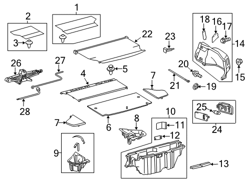 2013 Toyota Prius Plug-In Interior Trim - Rear Body GROMMET, Screw Diagram for 9018905168