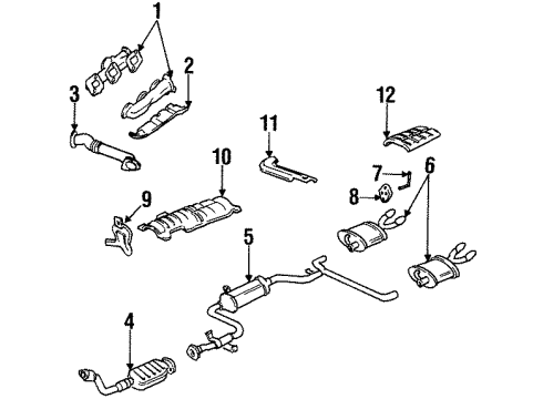 1995 Chevrolet Monte Carlo Exhaust Components, Exhaust Manifold Shield Asm-Catalytic Converter Heat Diagram for 10230159