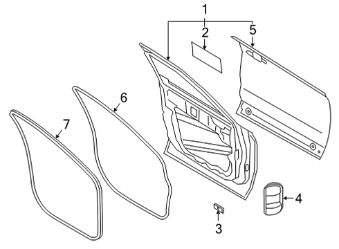 2022 Ford Bronco Sport Door & Components WEATHERSTRIP Diagram for M1PZ7820531A