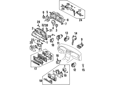 1999 Infiniti Q45 Switches Switch Assy-Parking Brake Lamp Diagram for 360114P00A