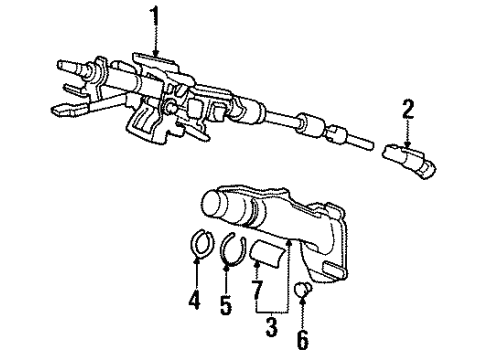 1998 Honda Odyssey Steering Column, Steering Gear & Linkage Column Assembly, Steering Diagram for 53200SX0A04