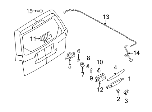 2009 Mercury Mariner Wiper & Washer Components Rear Hose Diagram for 8L8Z17408A
