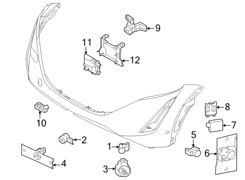 Lane Departure Warning Camera Assembly-Side View Diagram for 284196RA0B