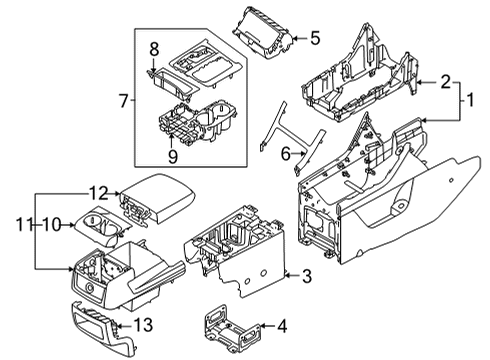 Center Console Console Assembly-Floor Diagram for 84610R0050B7F