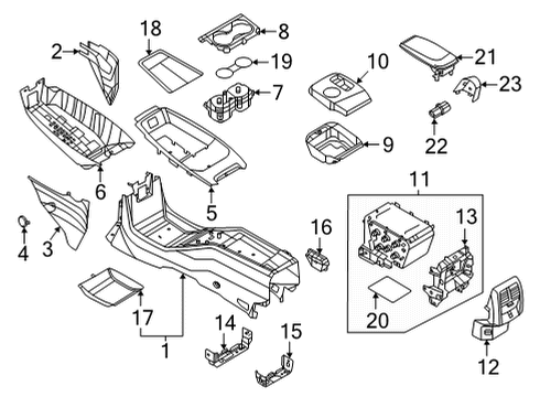 2022 Ford Mustang Mach-E Console HOLDER - CUP Diagram for LJ8Z5813562AA