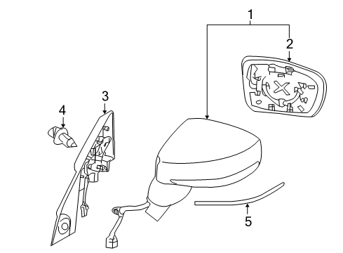 Mirrors Glass-Mirror, LH Diagram for 96366JF30A