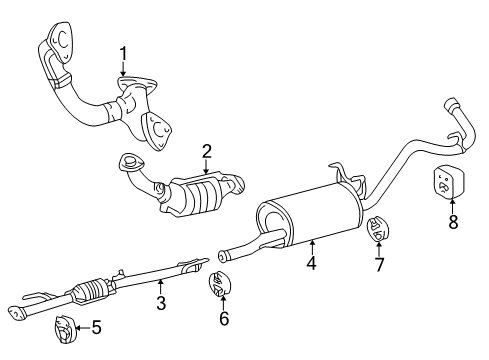 2001 Toyota Tundra Exhaust Components Diagram 1 - Thumbnail