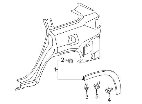 2016 Toyota Highlander Exterior Trim - Quarter Panel Wheel Opening Molding Diagram for 750870E010