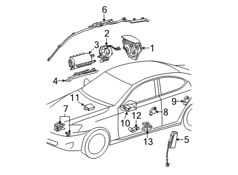 2011 Lexus IS F Air Bag Components Computer, Occupant Detection Diagram for 899520W170