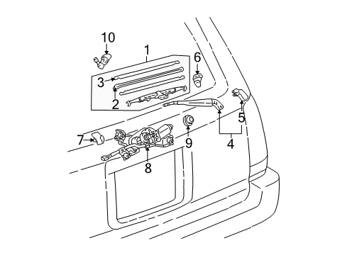 1996 Toyota 4Runner Wiper & Washer Components WIPERINSERT-B325 Diagram for 85214YZZD3TM