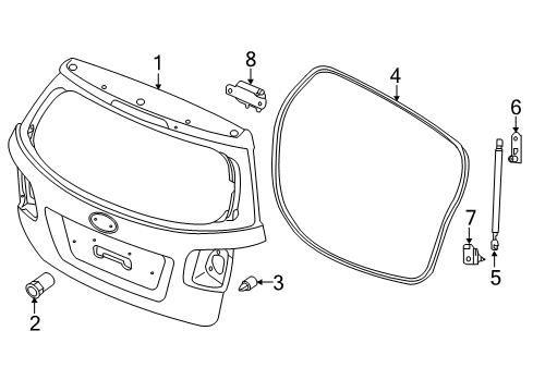2013 Kia Sorento Lift Gate Bracket-Tail Gate LIFTE Diagram for 817822P000