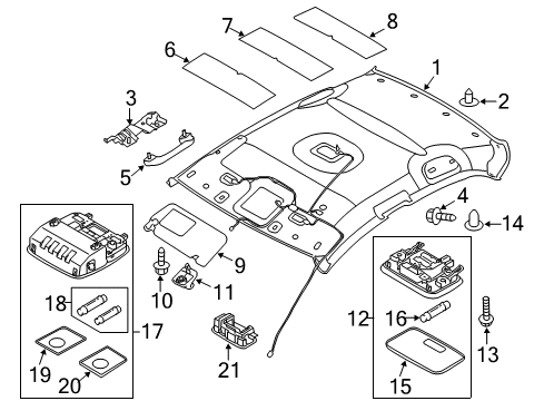 2011 Kia Forte Koup Interior Trim - Roof Pad-Roof Diagram for 853051M500