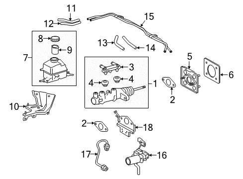 2017 Lexus RX450h Hydraulic System Cylinder Mount Bracket Diagram for 4727348010